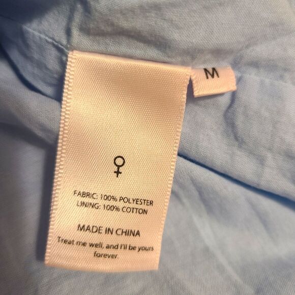 Selkie French Corset Puff Midi Dress Powder Blue Floral Size Medium - Picture 6 of 13